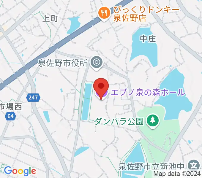 エブノ泉の森ホールの地図