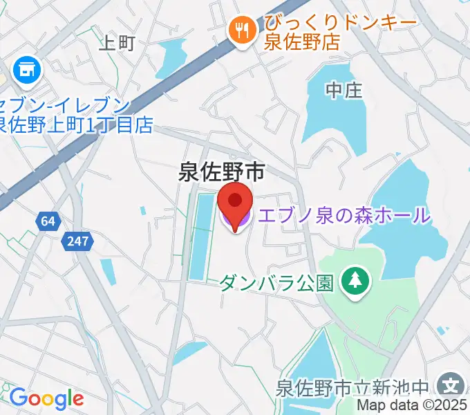 エブノ泉の森ホールの地図