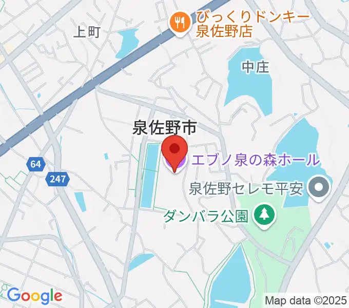 エブノ泉の森ホールの地図