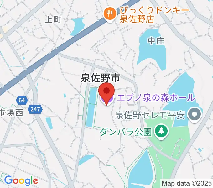 エブノ泉の森ホールの地図