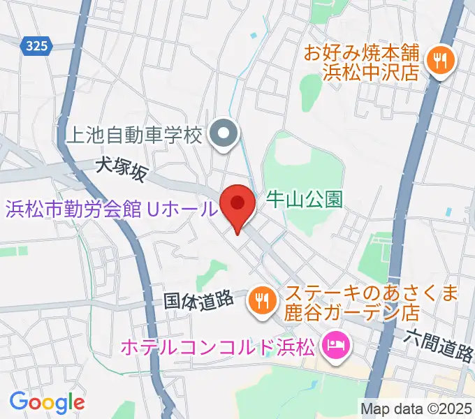 浜松市勤労会館Uホールの地図