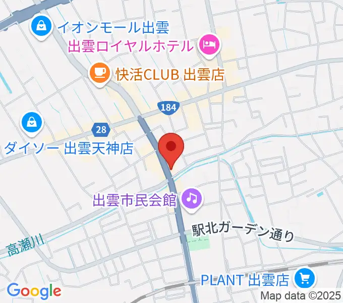 アツタ楽器の地図