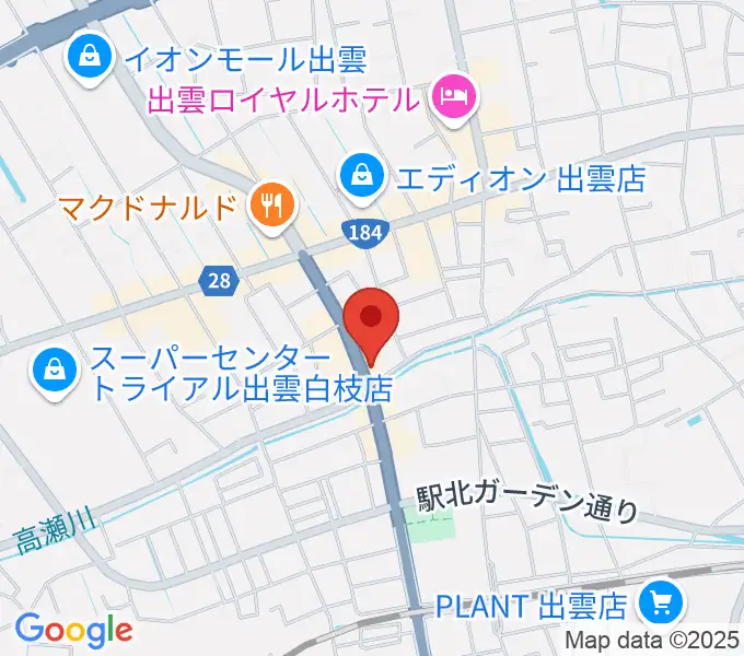 アツタ楽器の地図