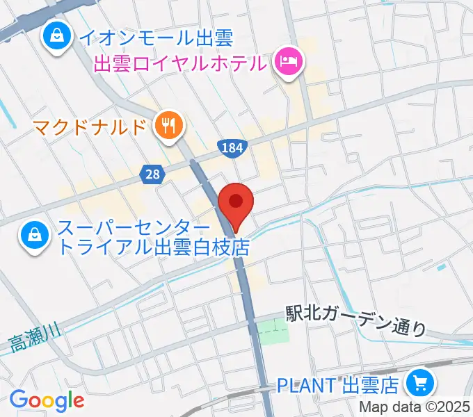 アツタ楽器の地図