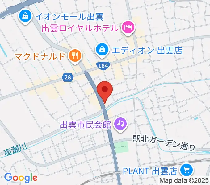 アツタ楽器の地図