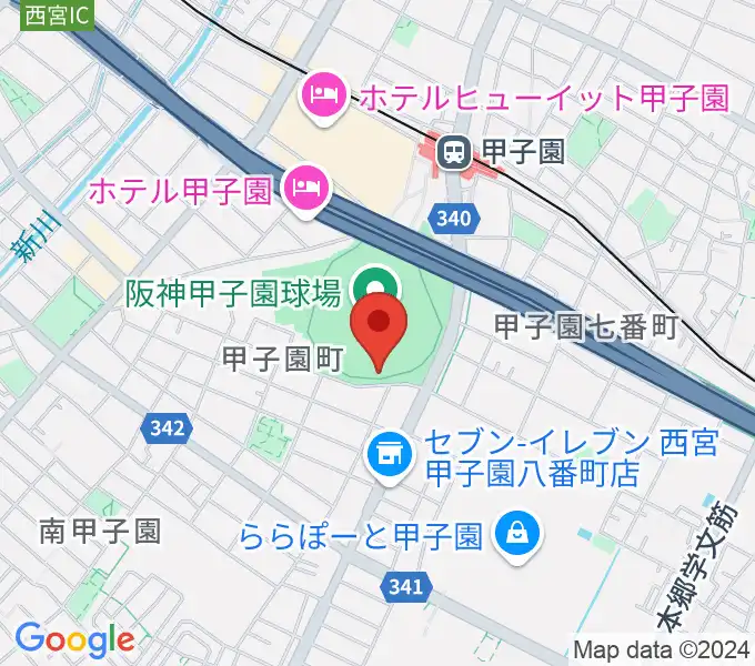 阪神甲子園球場の地図