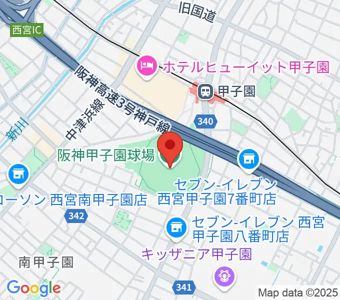 阪神甲子園球場の地図