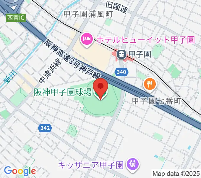 阪神甲子園球場の地図