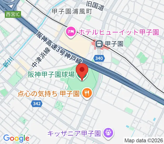 阪神甲子園球場の地図