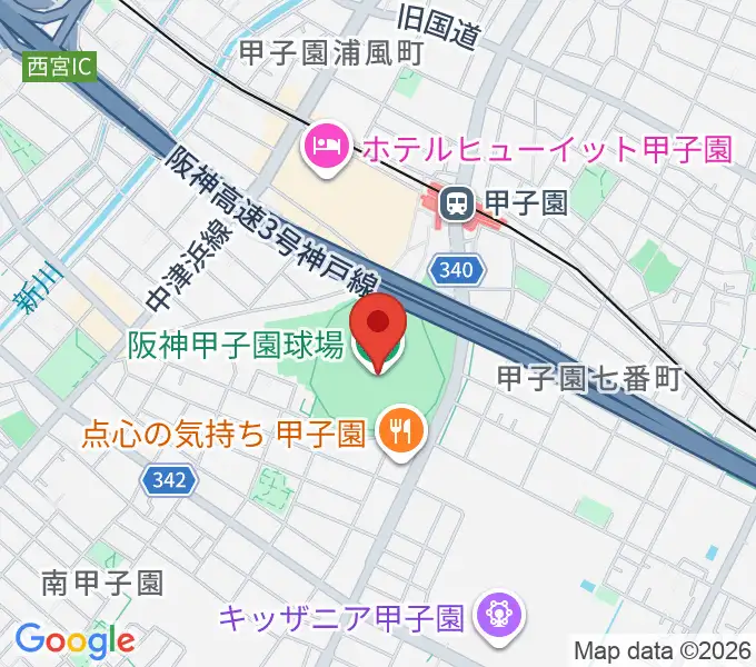 阪神甲子園球場の地図