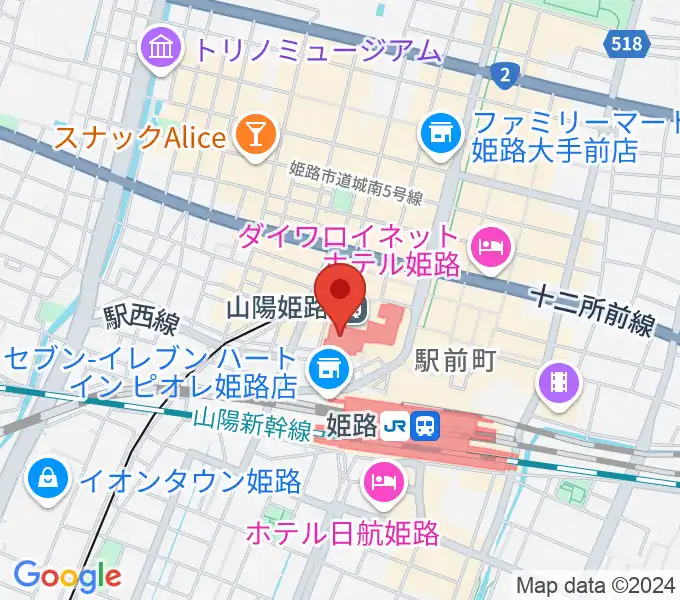 姫路キャスパホールの地図