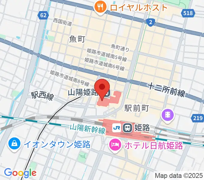姫路キャスパホールの地図