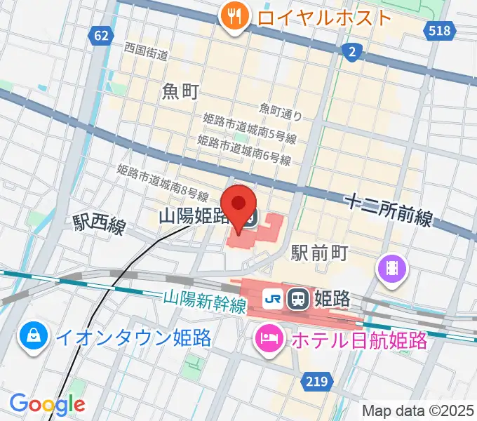 姫路キャスパホールの地図