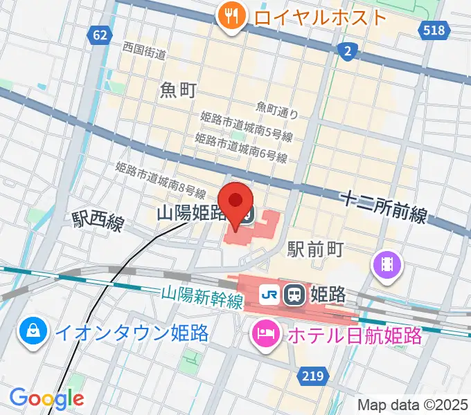 姫路キャスパホールの地図