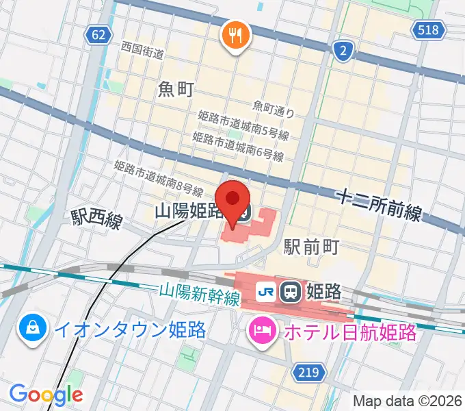 姫路キャスパホールの地図