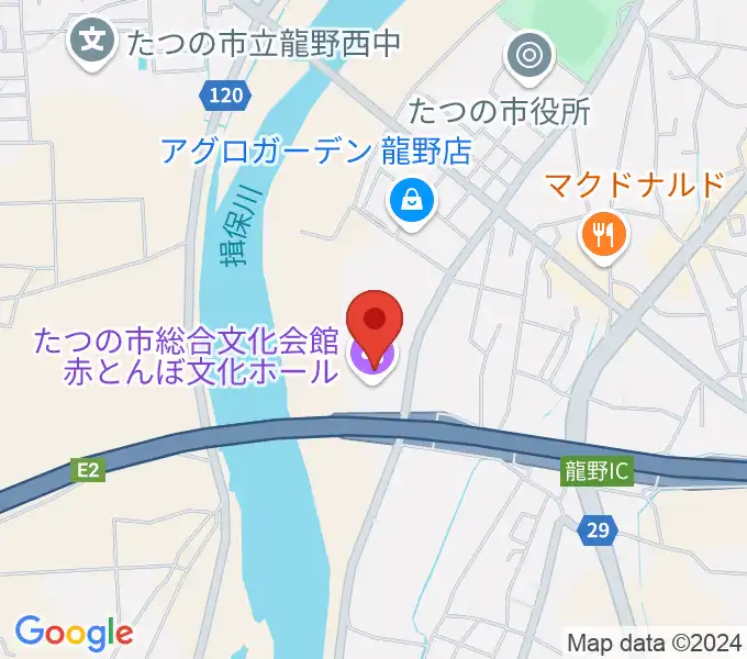 赤とんぼ文化ホールの地図