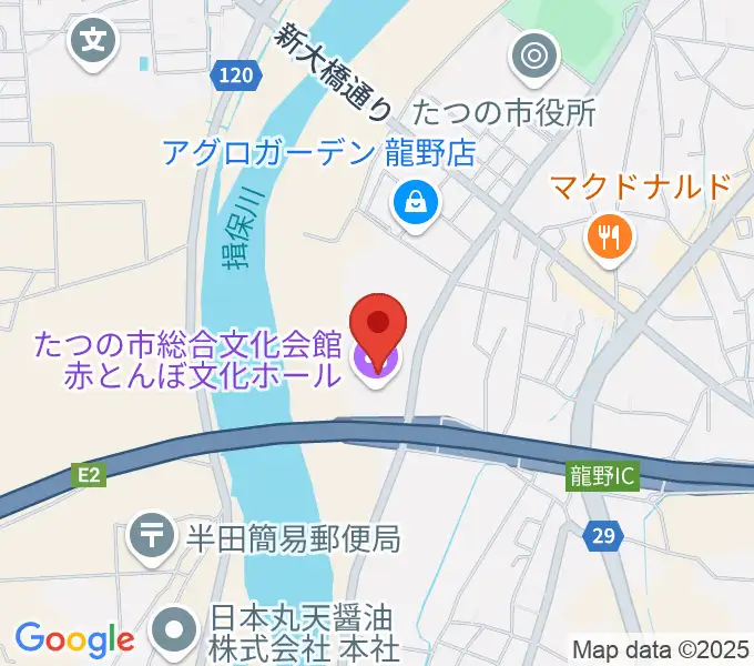 赤とんぼ文化ホールの地図