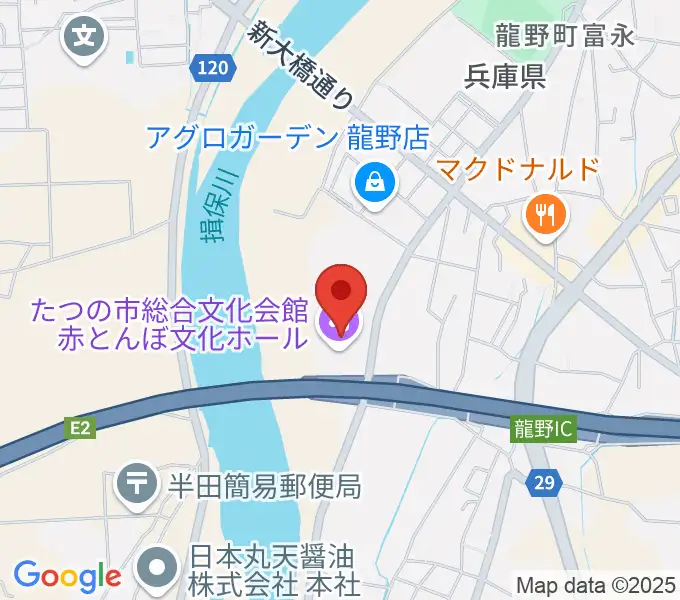 赤とんぼ文化ホールの地図