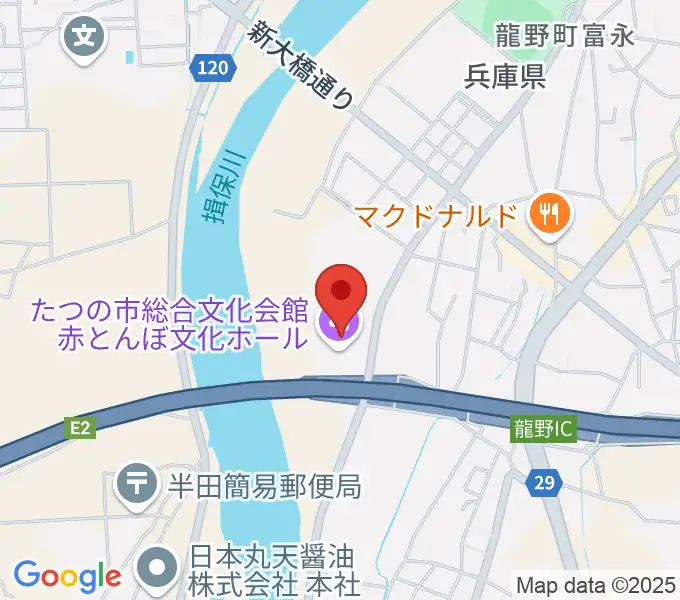 赤とんぼ文化ホールの地図