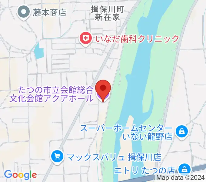 たつの市総合文化会館アクアホールの地図