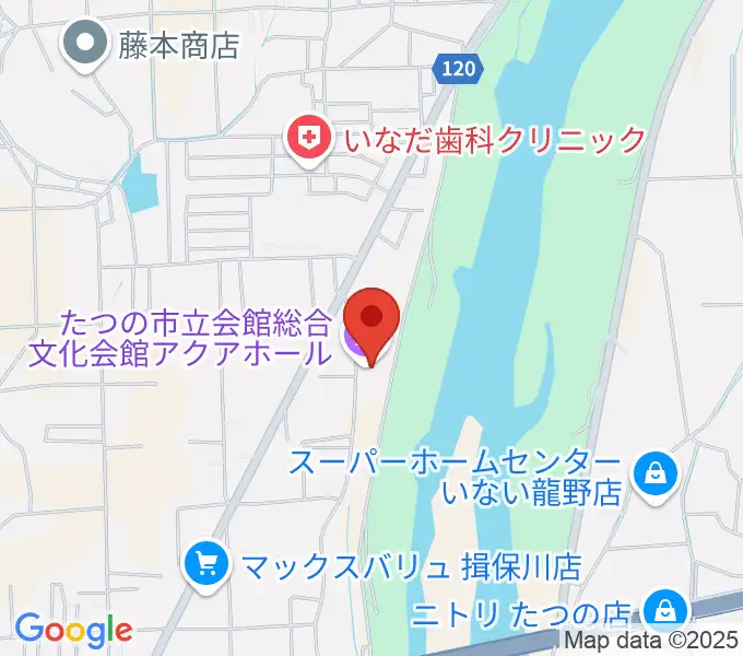 たつの市総合文化会館アクアホールの地図