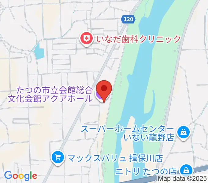 たつの市総合文化会館アクアホールの地図