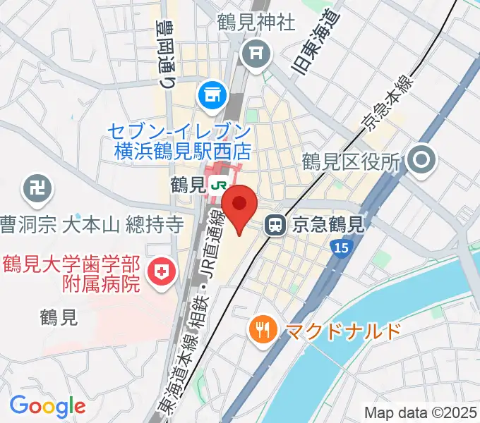 鶴見新堀ギター音楽院の地図