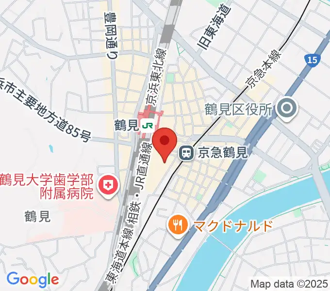 鶴見新堀ギター音楽院の地図
