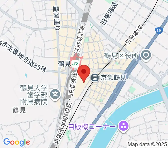 鶴見新堀ギター音楽院の地図