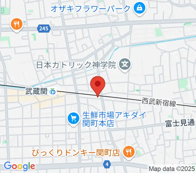 柳真二ギター教室の地図