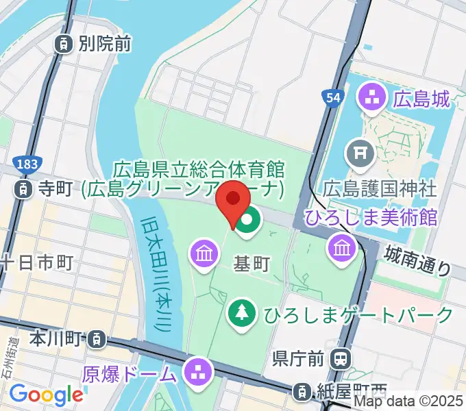 広島グリーンアリーナの地図