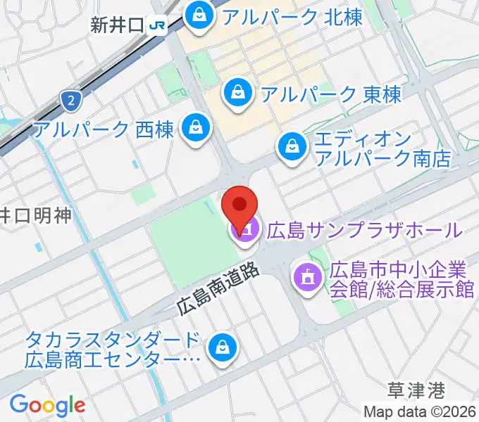 広島サンプラザホールの地図