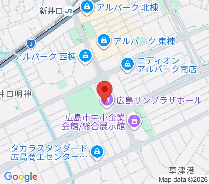 広島サンプラザホールの地図