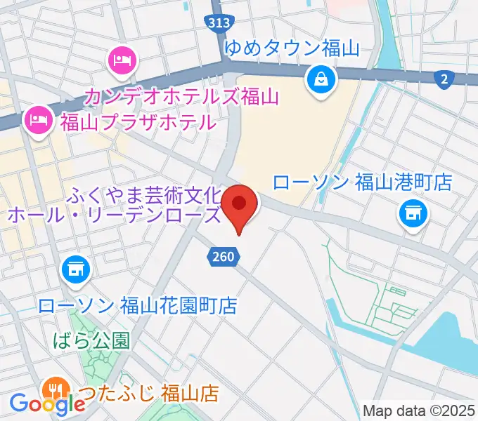 ふくやま芸術文化ホール リーデンローズの地図