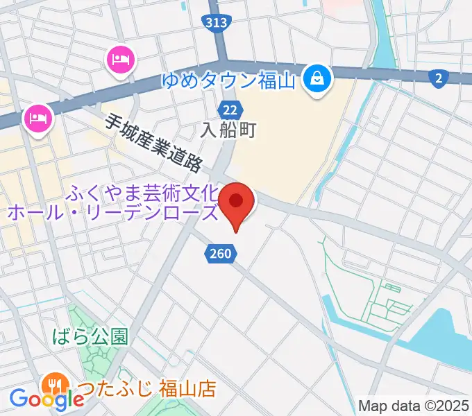 ふくやま芸術文化ホール リーデンローズの地図