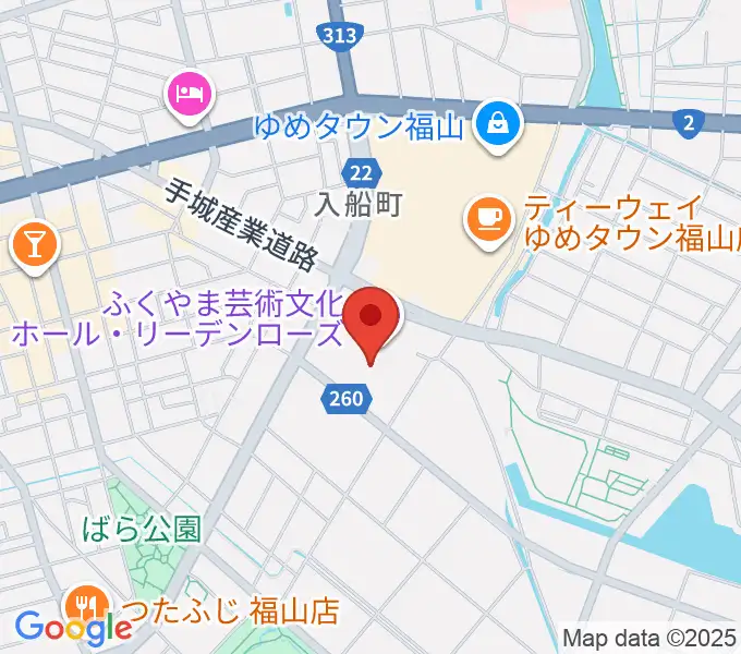 ふくやま芸術文化ホールリーデンローズの地図
