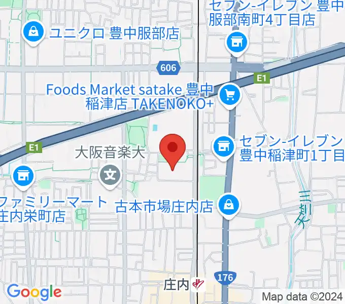 豊中市立ローズ文化ホールの地図