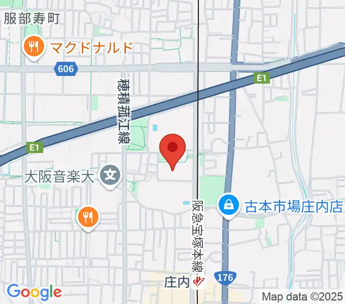 豊中市立ローズ文化ホールの地図