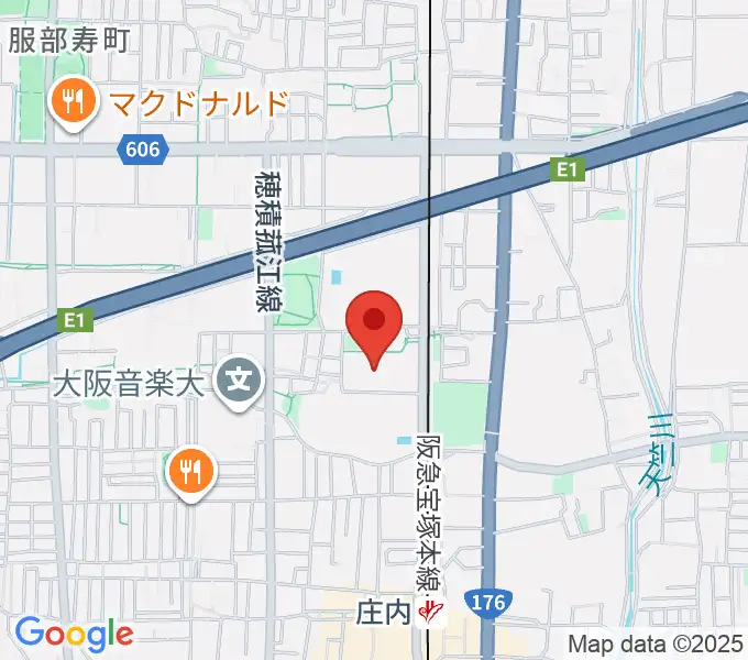 豊中市立ローズ文化ホールの地図