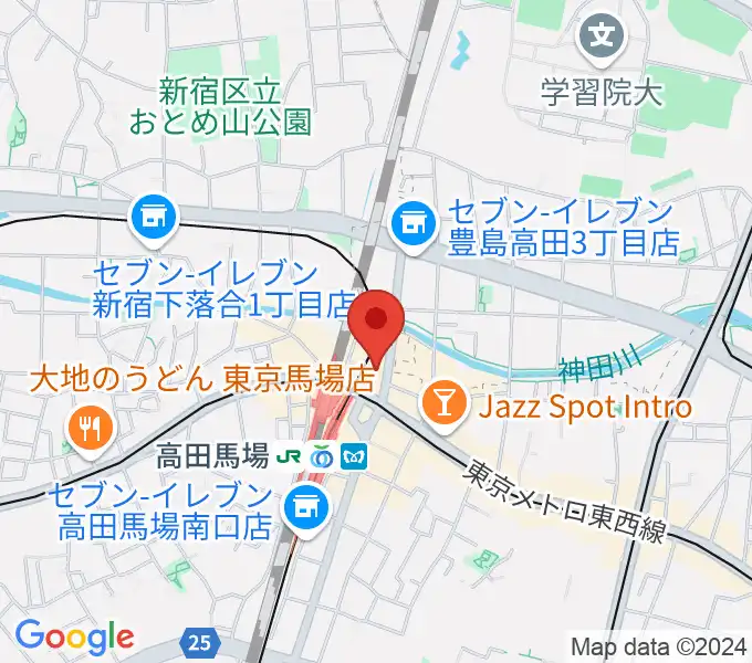 高田馬場LiveCafe monoの地図