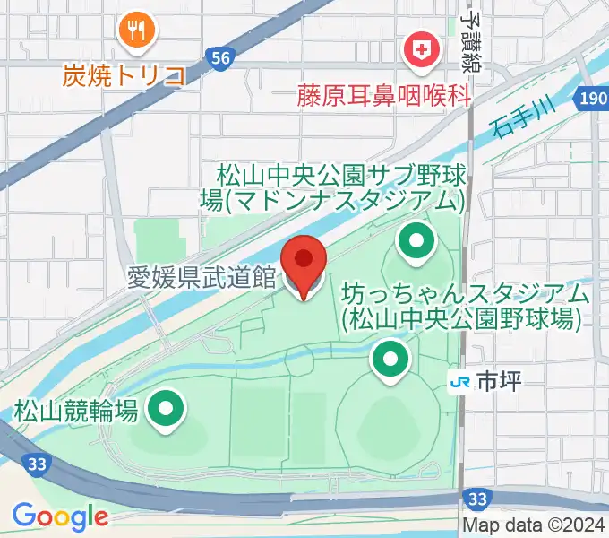 愛媛県武道館の地図