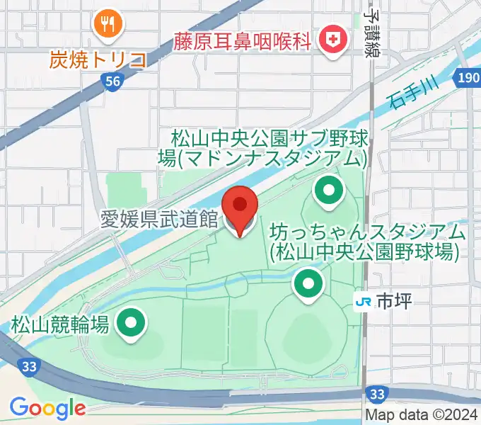 愛媛県武道館の地図