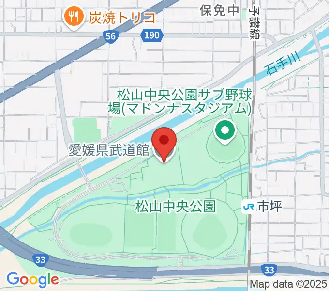 愛媛県武道館の地図