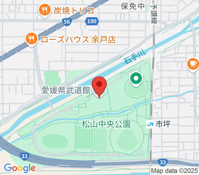 愛媛県武道館の地図