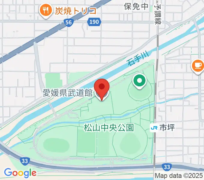 愛媛県武道館の地図