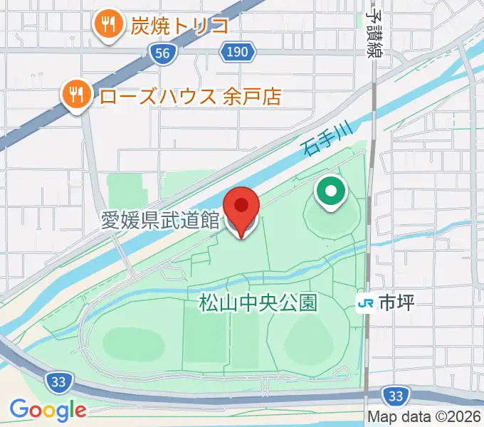 愛媛県武道館の地図
