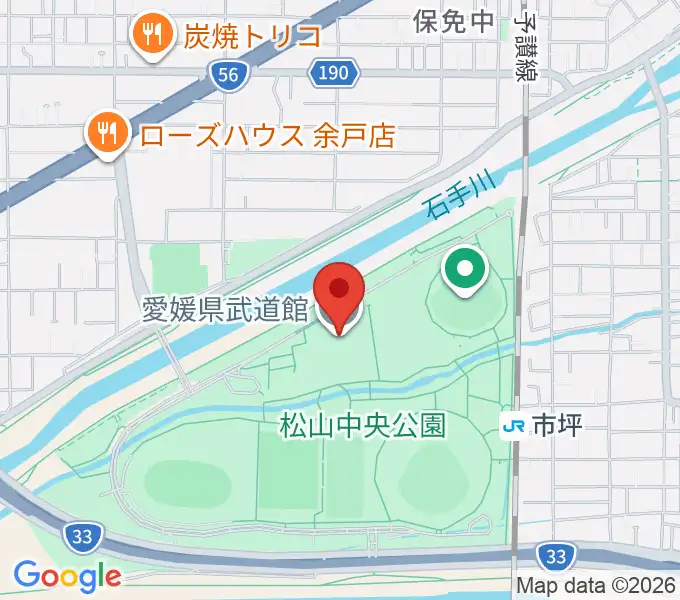 愛媛県武道館の地図