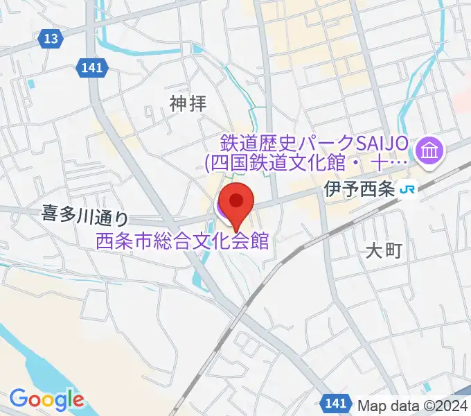 西条市総合文化会館の地図