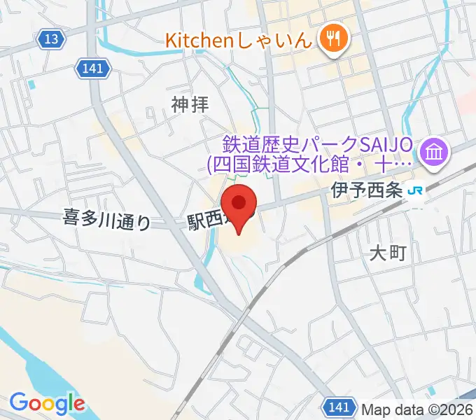 西条市総合文化会館の地図