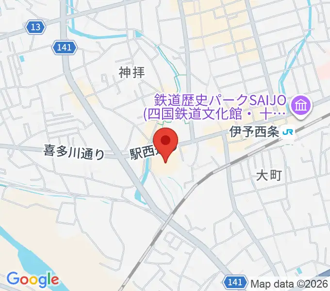 西条市総合文化会館の地図